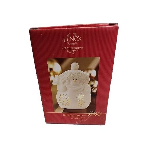 LENOX 4" Bright Christmas Snowman Votive Light Candle Holder HG8 - Picture 6 of 8